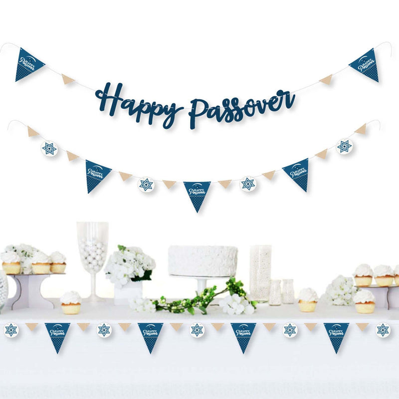 Happy Passover - Pesach Jewish Holiday Party Letter Banner Decoration - 36 Banner Cutouts and Happy Passover Banner Letters