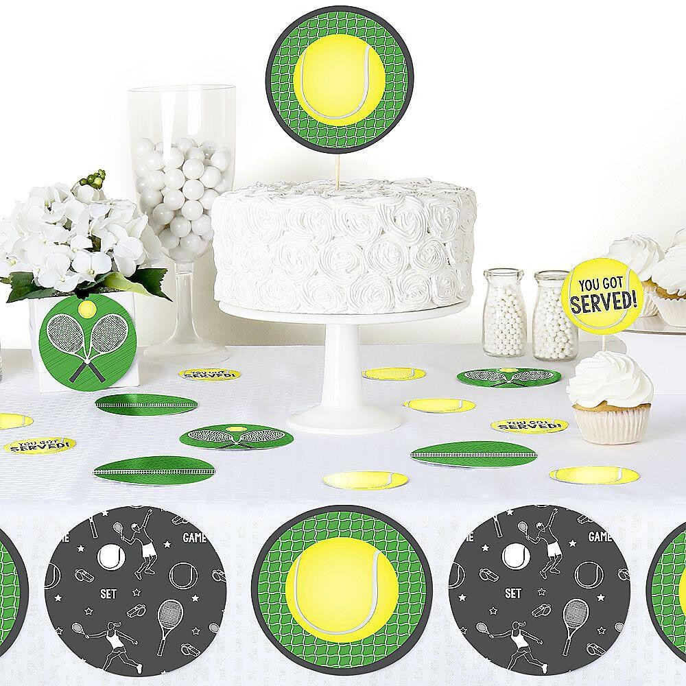You Got Served - Tennis - Baby Shower or Birthday Party Giant Circle Confetti - Party Decorations - Large Confetti 27 Count