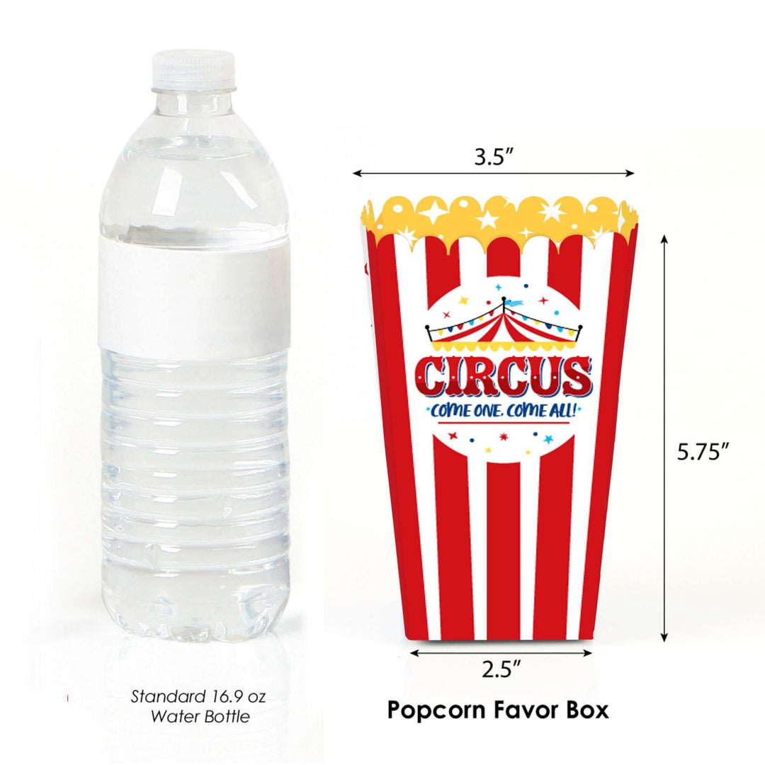 Carnival - Step Right Up Circus - Carnival Themed Baby Shower or Birthday Party Favor Popcorn Treat Boxes - Set of 12