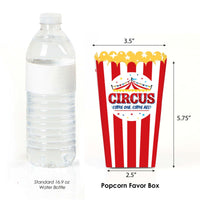 Carnival - Step Right Up Circus - Carnival Themed Baby Shower or Birthday Party Favor Popcorn Treat Boxes - Set of 12