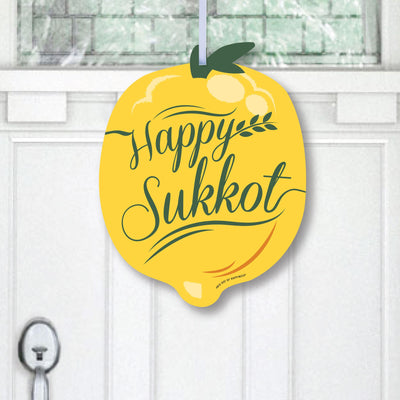 Sukkot - Hanging Porch Sukkah Jewish Holiday Outdoor Decorations - Front Door Decor - 1 Piece Sign