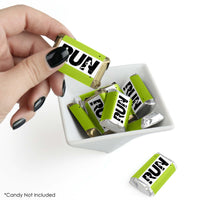 Set The Pace - Running - Mini Candy Bar Wrapper Stickers - Track, Cross Country or Marathon Party Small Favors - 40 Count