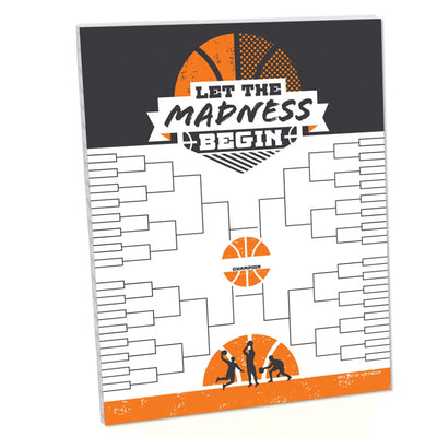 Basketball - Let the Madness Begin Bracket Sign - College Basketball Party Decorations - Printed on Sturdy Plastic Material - 10.5 x 13.75 inches - Sign with Stand - 1 Piece
