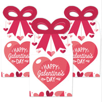 Happy Galentine's Day - Square Favor Gift Boxes - Valentine's Day Party Bow Boxes - Set of 12