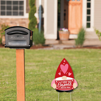 Valentine Gnomes - Outdoor Lawn Sign - Valentine's Day Party Yard Sign - 1 Piece
