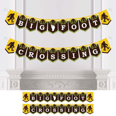 Sasquatch Crossing - Bigfoot Party or Birthday Party Bunting Banner and Decorations - Bigfoot Crossing