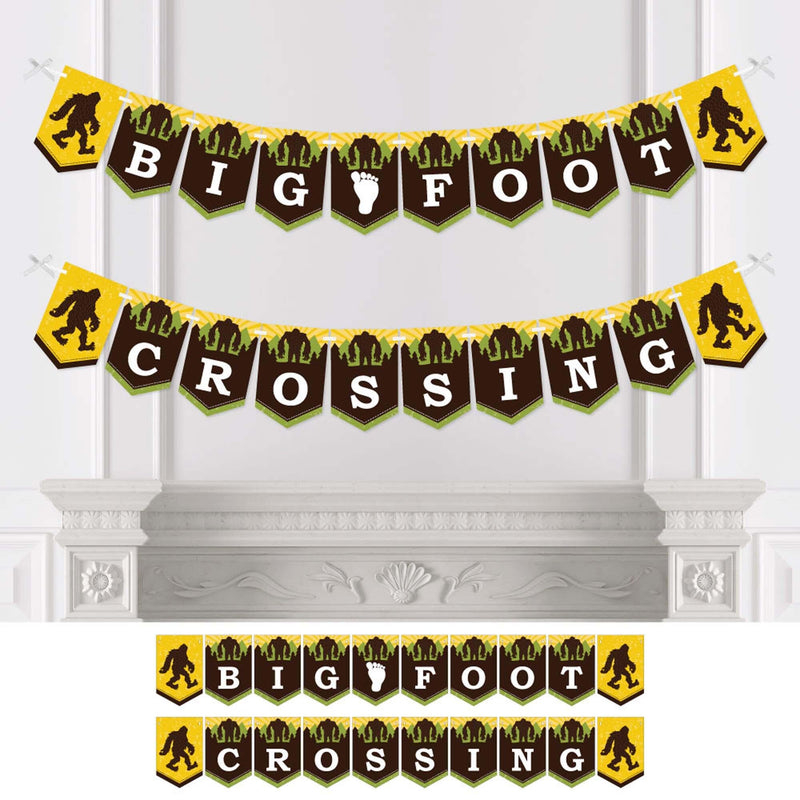 Sasquatch Crossing - Bigfoot Party or Birthday Party Bunting Banner and Decorations - Bigfoot Crossing