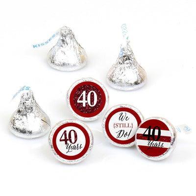 We Still Do - 40th Wedding Anniversary - Round Candy Labels Anniversary Party Favors - Fits Hershey's Kisses - 108 ct