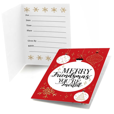 Red and Gold Friendsmas - Fill In Friends Christmas Invitations