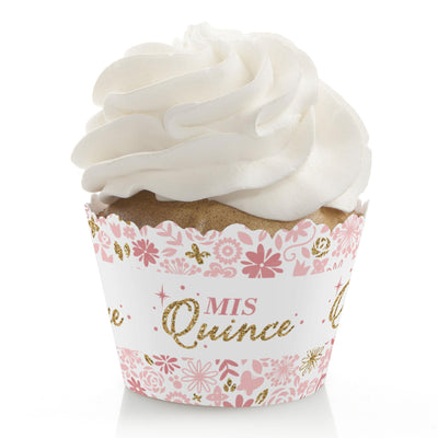 Mis Quince Anos - Quinceanera Sweet 15 Birthday Party Decorations - Party Cupcake Wrappers - Set of 12