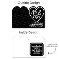 Mr. and Mrs. - Black and White Wedding Congratulations Giant Greeting Card - Big Shaped Jumborific Card - 16.5 x 22 inches