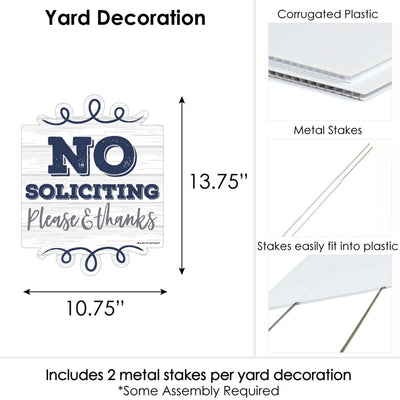 No Soliciting - Outdoor Lawn Sign - Yard Sign - 1 Piece