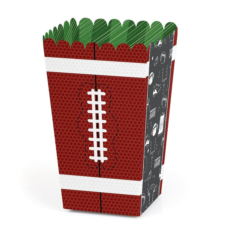 End Zone - Football - Baby Shower or Birthday Party Favor Popcorn Treat Boxes - Set of 12