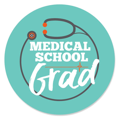 Medical School Grad - Doctor Graduation Circle Sticker Labels - 24 ct