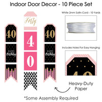 Chic 40th Birthday Indoor Door Decor