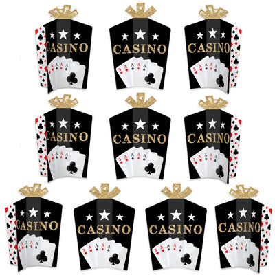 Las Vegas - Table Decorations - Casino Party Fold and Flare Centerpieces - 10 Count