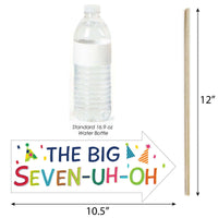 Funny 70th Birthday - Cheerful Happy Birthday - 10 Piece Colorful Seventieth Birthday Party Photo Booth Props Kit