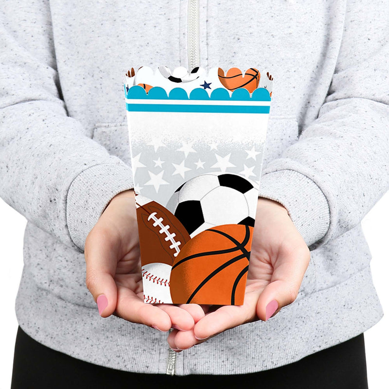 Go, Fight, Win - Sports - Baby Shower or Birthday Party Favor Popcorn Treat Boxes - Set of 12