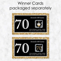Adult 70th Birthday - Gold - Birthday Party Game Scratch Off Cards - 22 ct