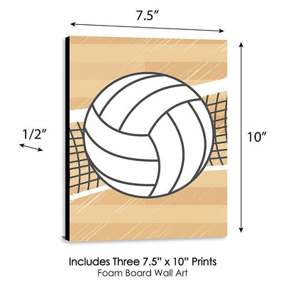 Bump, Set, Spike - Volleyball - Sports Themed Nursery Wall Art, Kids Room Decor and Game Room Home Decorations - 7.5 x 10 inches - Set of 3 Prints