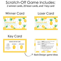 Tropical Pineapple - Summer Party Game Scratch Off Cards - 22 ct