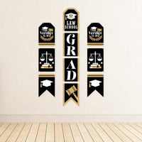 Law School Grad - Hanging Vertical Paper Door Banners - Future Lawyer Graduation Party Wall Decoration Kit - Indoor Door Decor