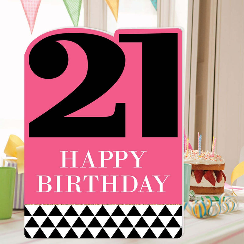Finally 21 Girl - Happy 21st Birthday Giant Greeting Card - Big Shaped Jumborific Card - 16.5 x 22 inches