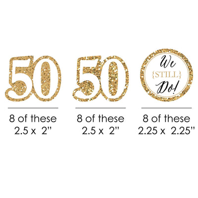 We Still Do - 50th Wedding Anniversary - DIY Shaped Wedding Anniversary Paper Cut-Outs - 24 ct