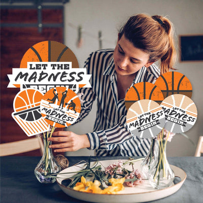 Basketball - Let the Madness Begin - College Basketball Party Centerpiece Sticks - Showstopper Table Toppers - 35 Pieces
