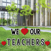 Teacher Appreciation - First and Last Day of School Yard Sign Outdoor Lawn Decorations - Thank You Teachers Yard Signs - We Love Our Teachers