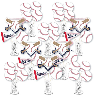 Batter Up - Baseball - Baby Shower or Birthday Party Centerpiece Sticks - Showstopper Table Toppers - 35 Pieces