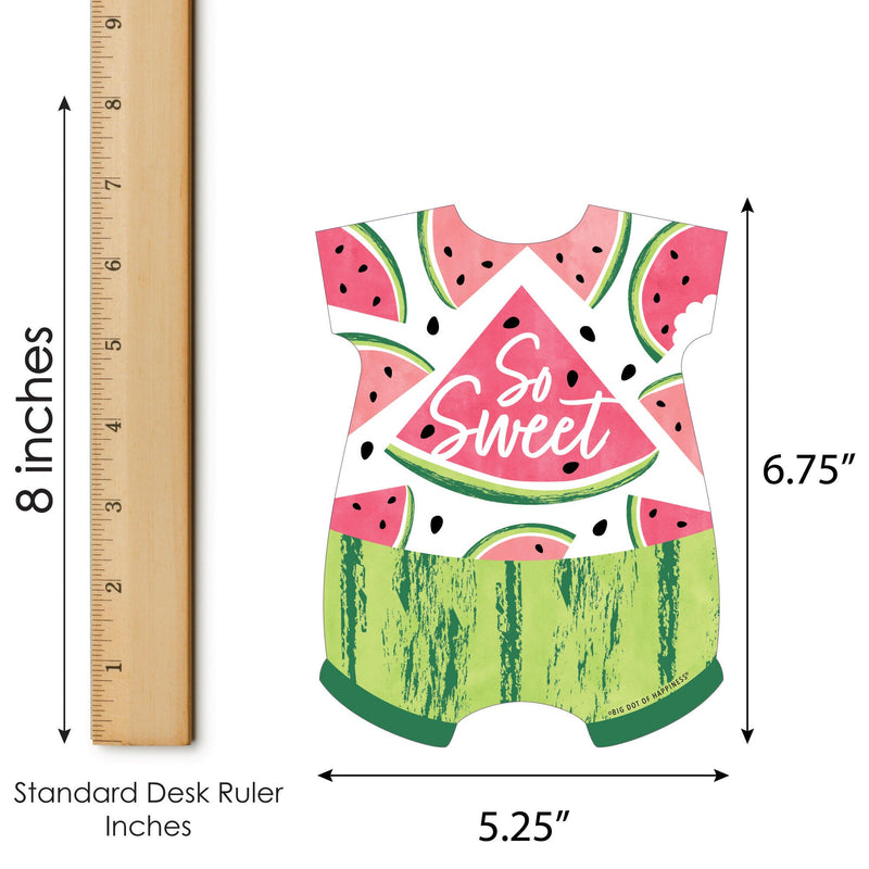 Sweet Watermelon - Picture Bingo Cards and Markers - Fruit Party Baby Shower Shaped Bingo Game - Set of 18