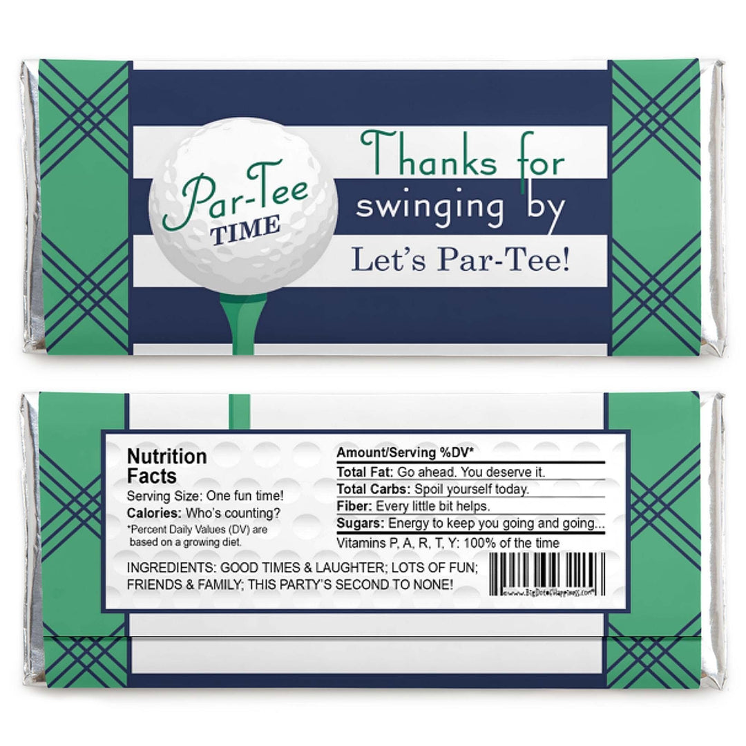 Par-Tee Time - Golf - Candy Bar Wrapper Birthday or Retirement Party Favors - Set of 24