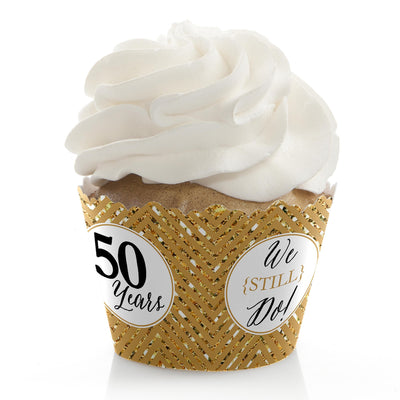 We Still Do - 50th Wedding Anniversary - Wedding Anniversary Decorations - Party Cupcake Wrappers - Set of 12