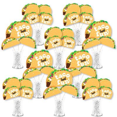Taco 'Bout Fun - Mexican Fiesta Centerpiece Sticks - Showstopper Table Toppers - 35 Pieces