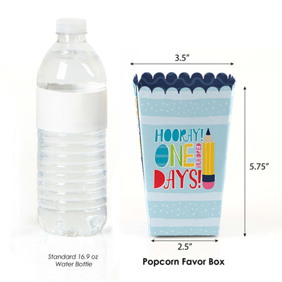 Happy 100th Day of School - 100 Days Party Favor Popcorn Treat Boxes - Set of 12