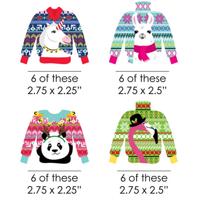 Wild and Ugly Sweater Party - 24 DIY Shaped Holiday and Christmas Animals Party Cut-Outs