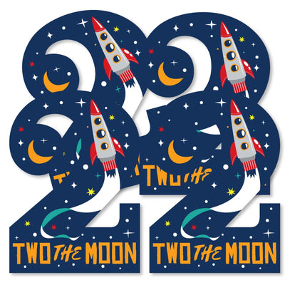 2nd Birthday Two the Moon - Two Shaped Decorations DIY Outer Space Second Birthday Party Essentials - Set of 20