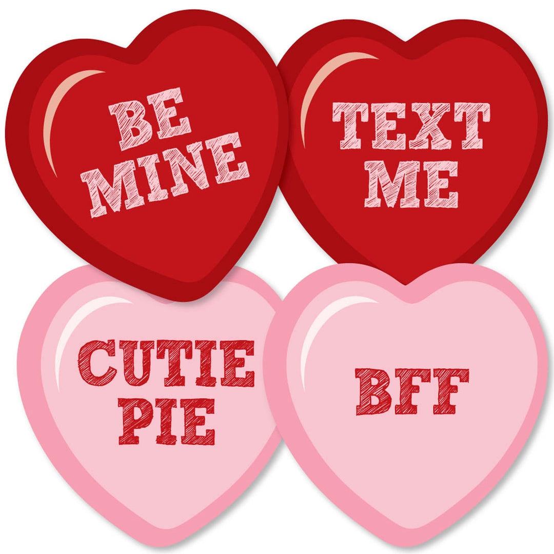 Conversation Hearts - Heart Decorations DIY Valentine's Day Party Essentials - Set of 20