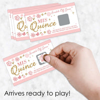 Mis Quince Anos - Quinceanera Sweet 15 Birthday Party Game Scratch Off Cards - 22 ct