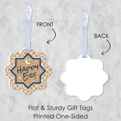 Ramadan - Assorted Hanging Eid Mubarak Party Favor Tags - Gift Tag Toppers - Set of 12