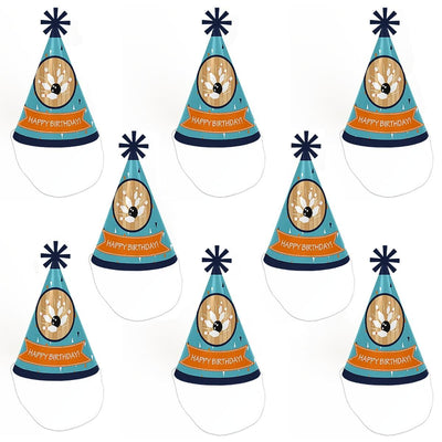 Strike Up the Fun - Bowling - Cone Happy Birthday Party Hats for Kids and Adults - Set of 8 (Standard Size)