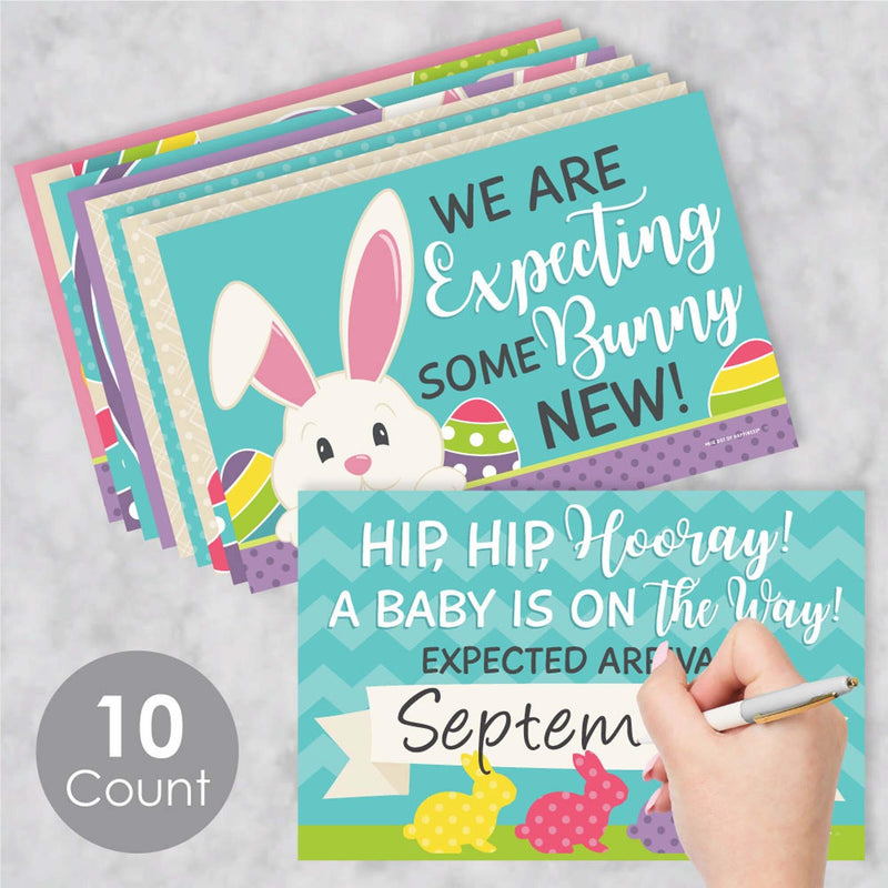 Hippity Hoppity - Photo Prop Signs - Easter Bunny Pregnancy Announcements - 10 Pieces