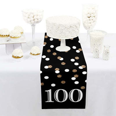 Adult 100th Birthday - Gold - Petite Birthday Party Paper Table Runner - 12" x 60"
