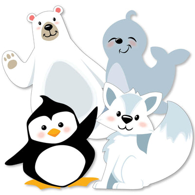 Arctic Polar Animals - Polar Bear, Seal, Penguin and Arctic Fox Decorations DIY Winter Baby Shower or Birthday Party Essentials - Set of 20
