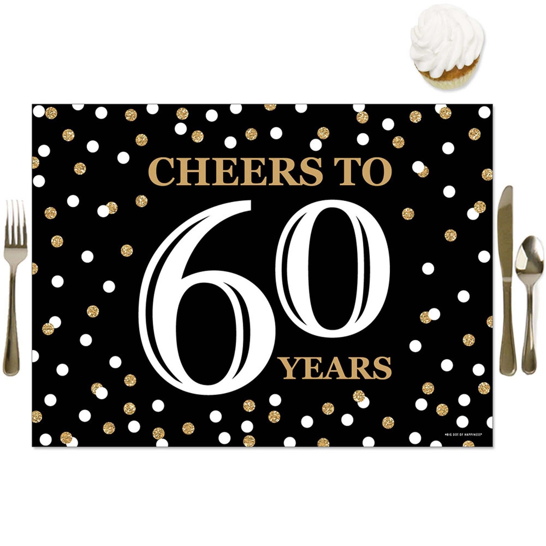 Adult 60th Birthday - Gold - Party Table Decorations - Birthday Party Placemats - Set of 16 | BigDotOfHappiness.com – Big Dot of Happiness LLC adult-60th-birthday-gold-party-table-decorations-birthday-party-placemats-set-of-16-bigdotofhappiness-com-big-dot-of-happiness-llc