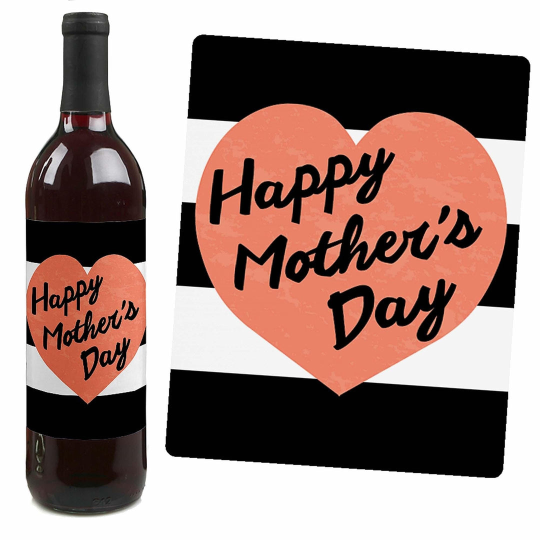 Best Mom Ever - Mother's Day Decorations for Women - Wine Bottle Label Stickers - Set of 4