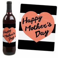Best Mom Ever - Mother's Day Decorations for Women - Wine Bottle Label Stickers - Set of 4