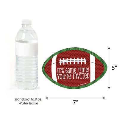 End Zone - Football - Shaped Fill-In Invitations - Baby Shower or Birthday Party Invitation Cards with Envelopes - Set of 12