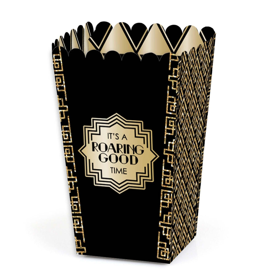 Roaring 20's - 1920s Art Deco Jazz Party Favor Popcorn Treat Boxes - Set of 12